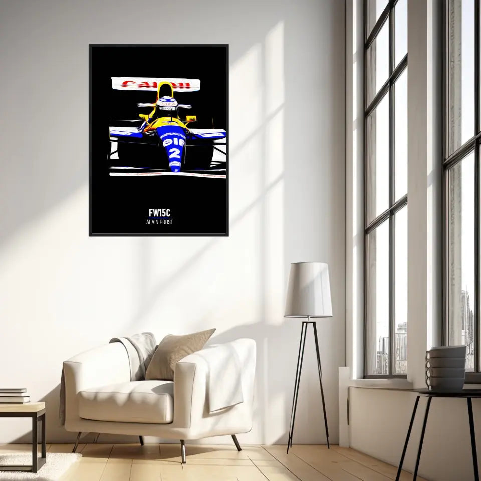 Affiche ou Tableau Williams FW15C Alain Prost 1993 Formule 1