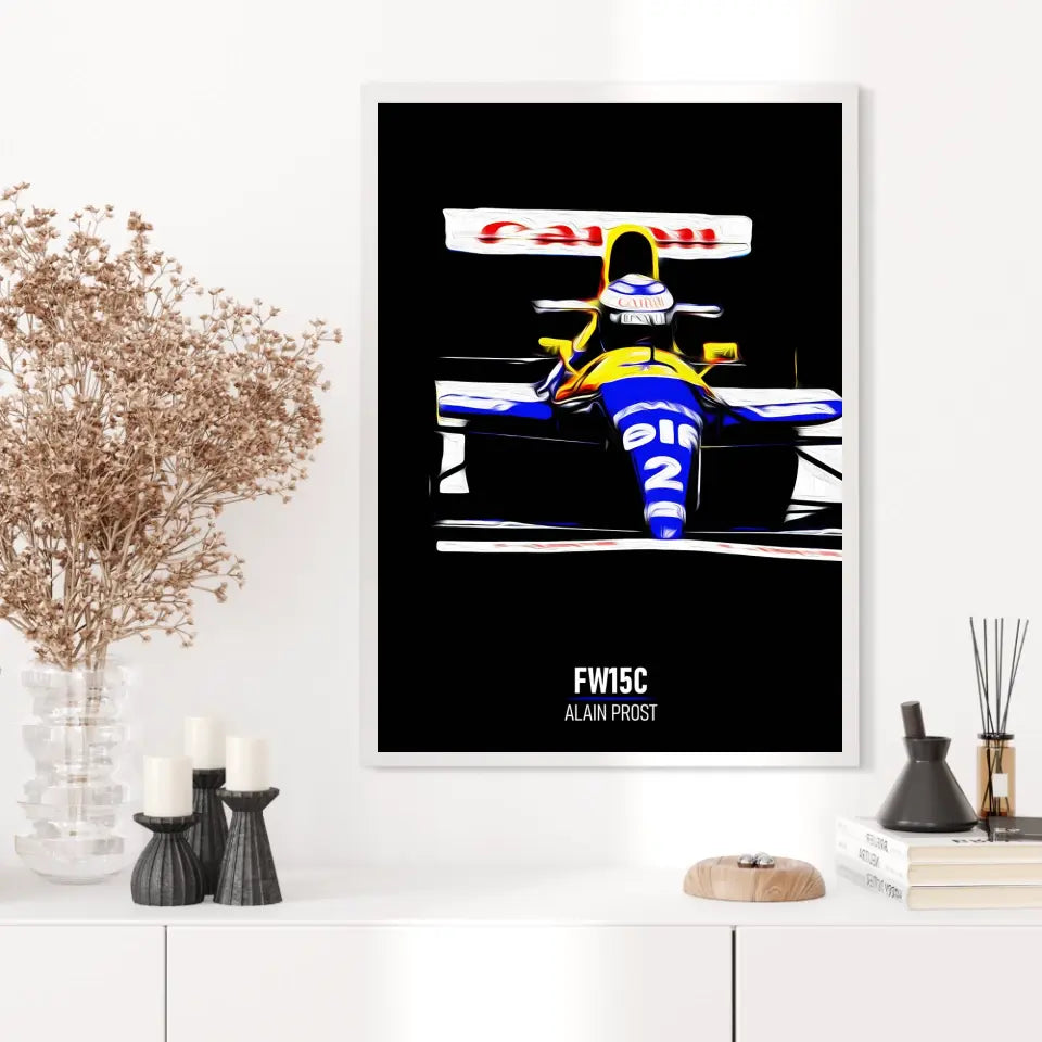 Affiche ou Tableau Williams FW15C Alain Prost 1993 Formule 1
