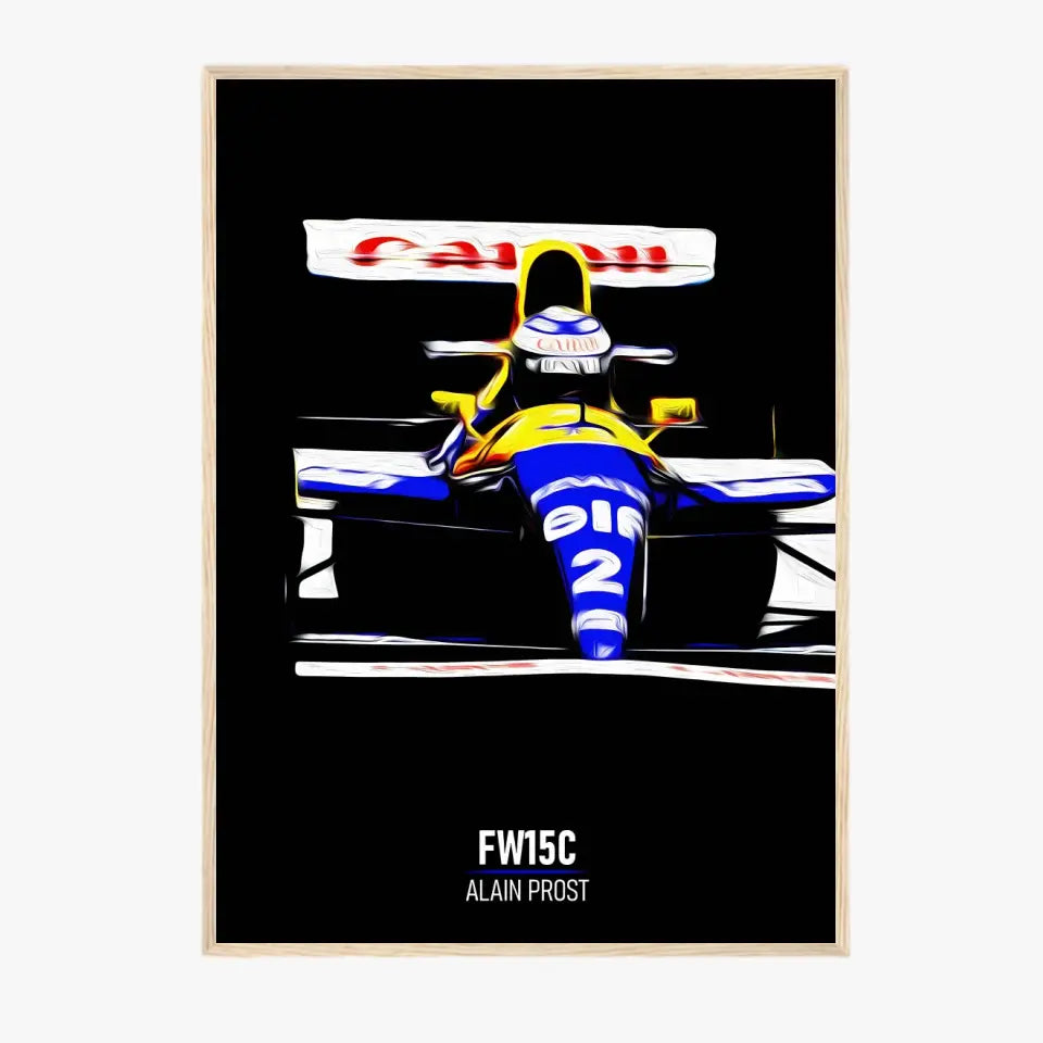 Affiche ou Tableau Williams FW15C Alain Prost 1993 Formule 1