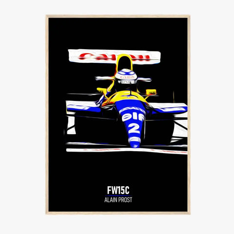 Affiche ou Tableau Williams FW15C Alain Prost 1993 Formule 1