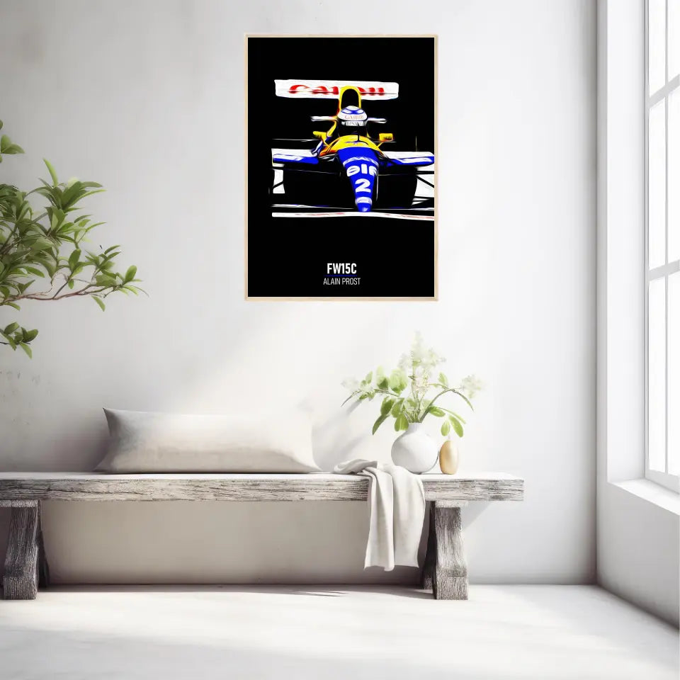 Affiche ou Tableau Williams FW15C Alain Prost 1993 Formule 1