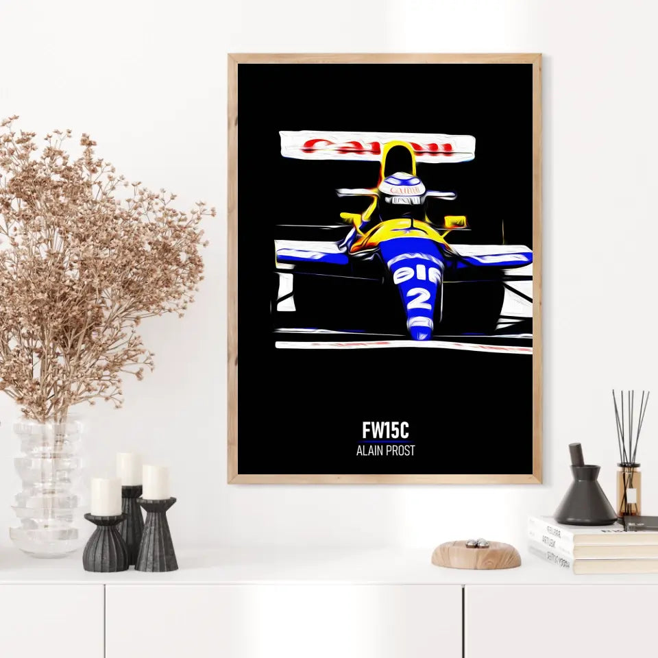 Affiche ou Tableau Williams FW15C Alain Prost 1993 Formule 1