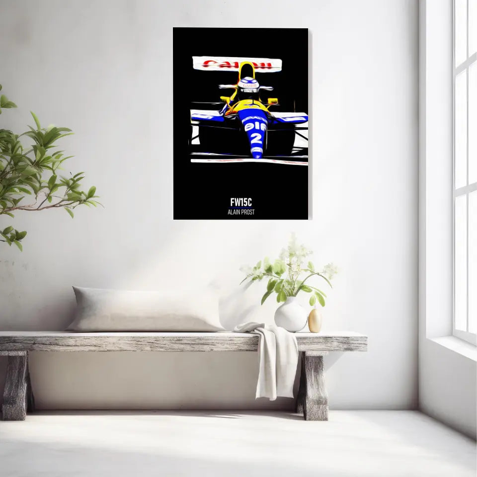 Affiche ou Tableau Williams FW15C Alain Prost 1993 Formule 1