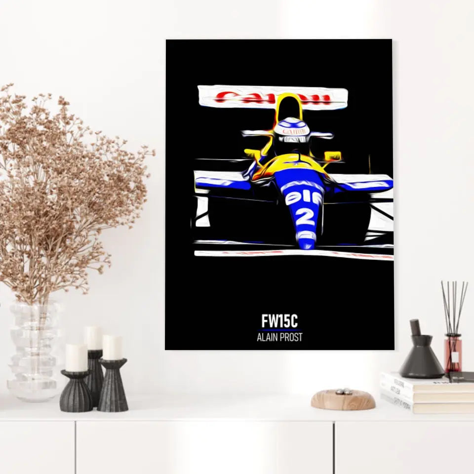 Affiche ou Tableau Williams FW15C Alain Prost 1993 Formule 1