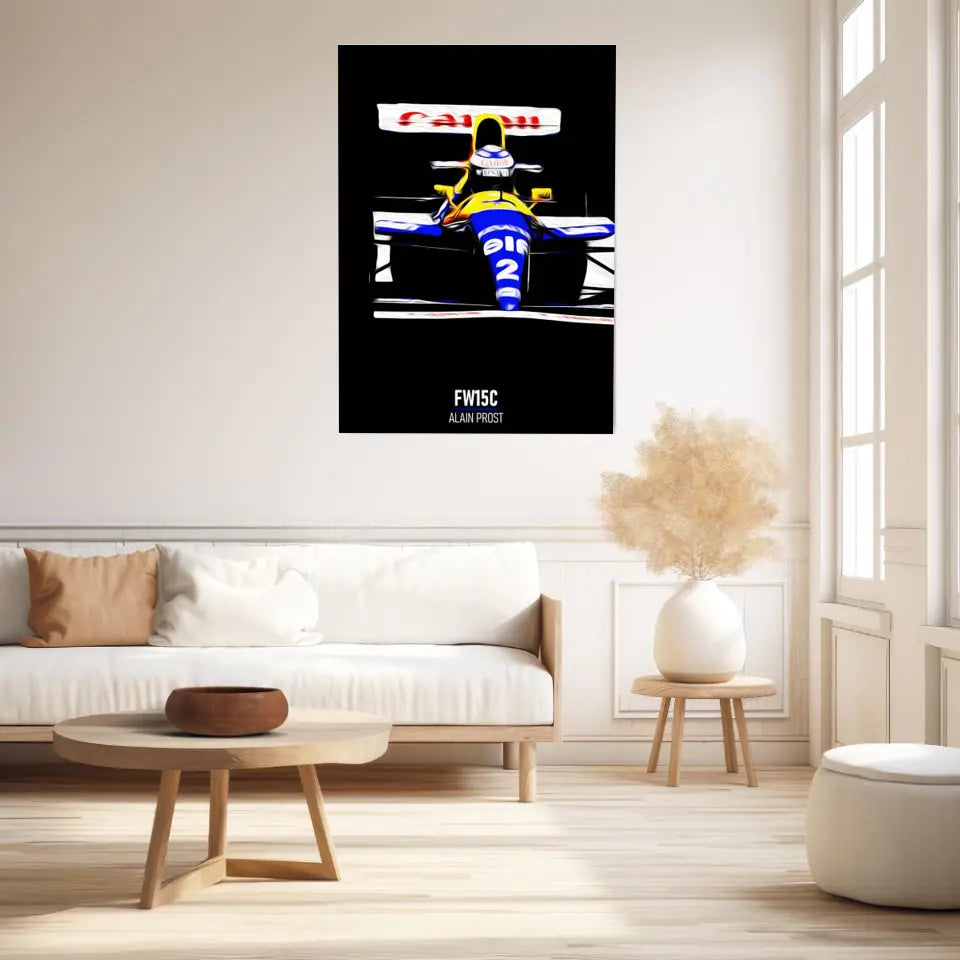 Affiche ou Tableau Williams FW15C Alain Prost 1993 Formule 1