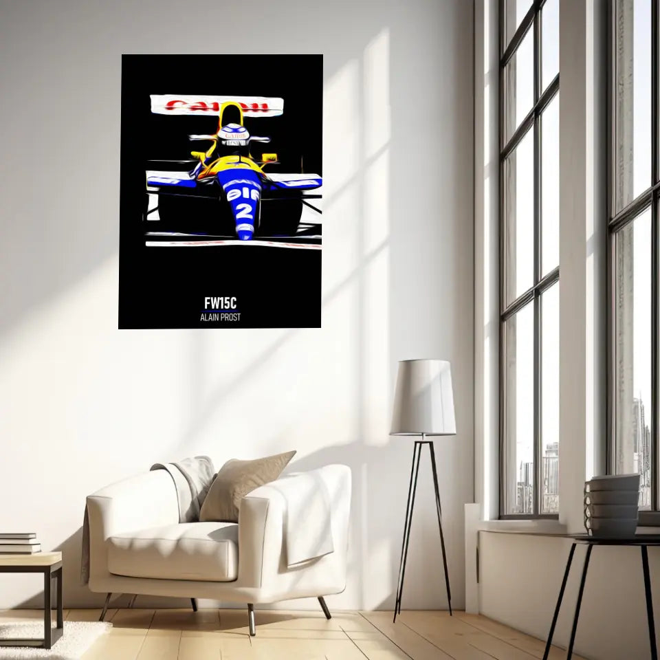 Affiche ou Tableau Williams FW15C Alain Prost 1993 Formule 1
