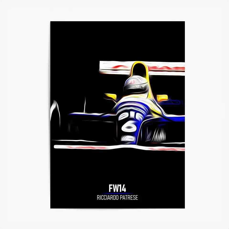Affiche ou Tableau Williams FW14 Ricciardo Patrese 1991 Formule 1