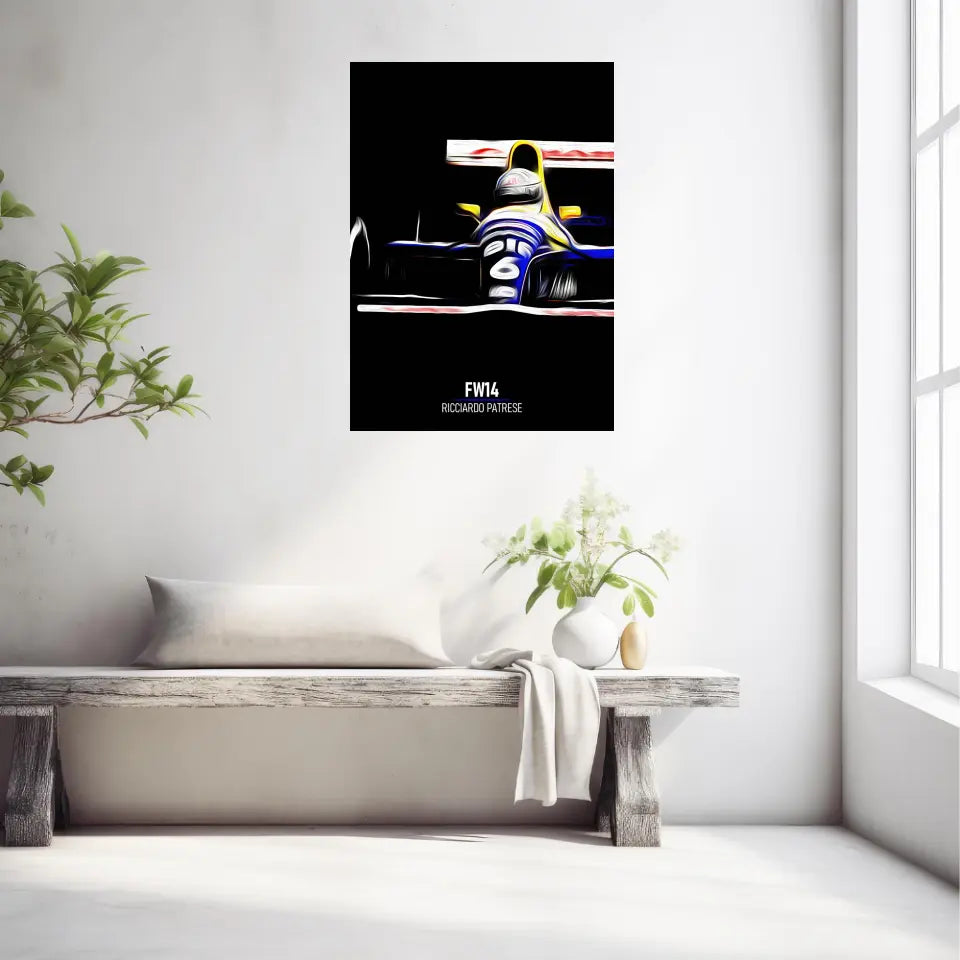 Affiche ou Tableau Williams FW14 Ricciardo Patrese 1991 Formule 1