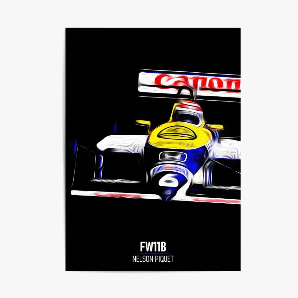 Affiche ou Tableau Williams FW11B Nelson Piquet 1987 Formule 1