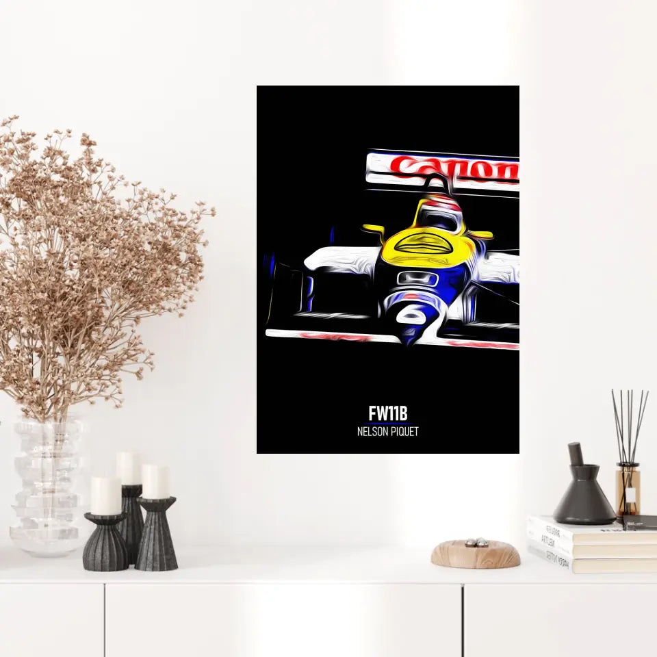 Affiche ou Tableau Williams FW11B Nelson Piquet 1987 Formule 1