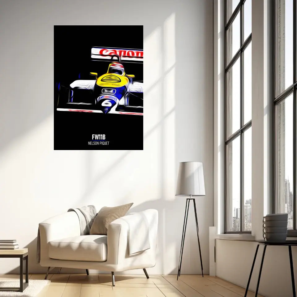 Affiche ou Tableau Williams FW11B Nelson Piquet 1987 Formule 1