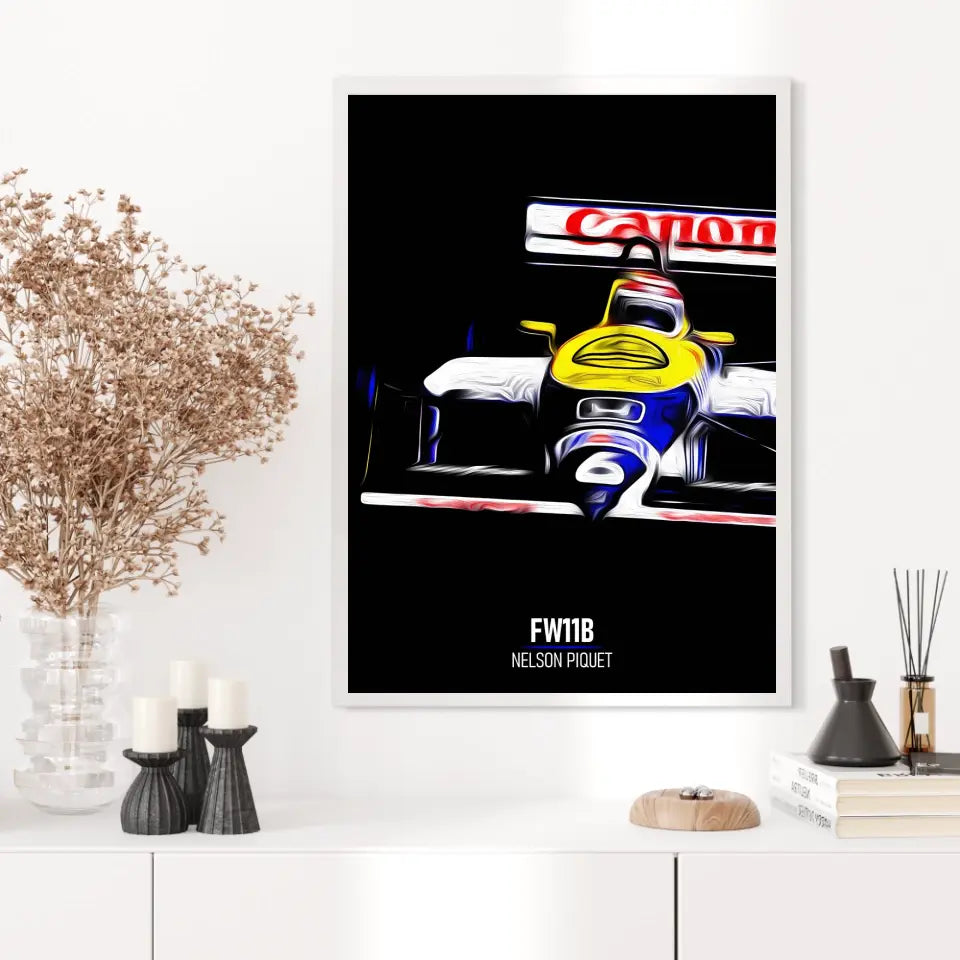 Affiche ou Tableau Williams FW11B Nelson Piquet 1987 Formule 1