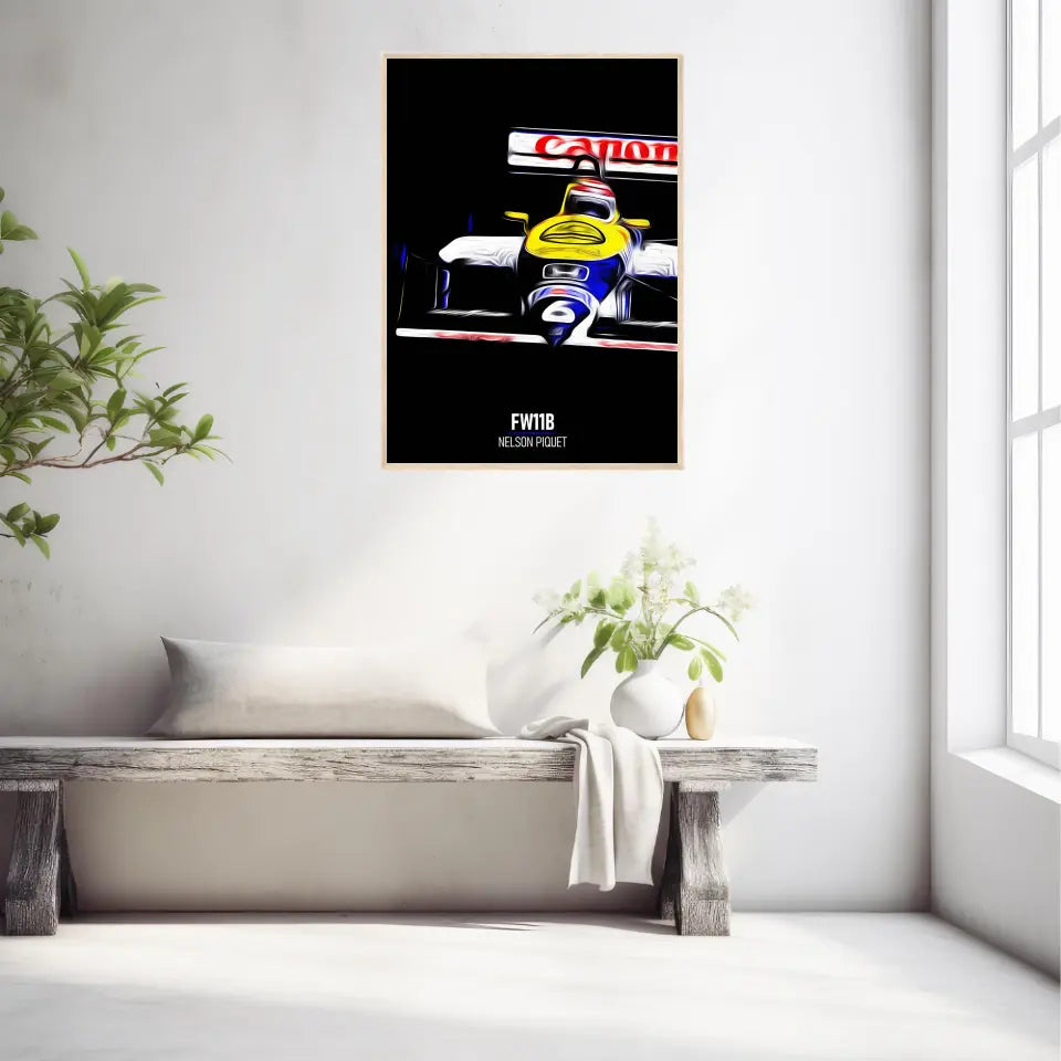 Affiche ou Tableau Williams FW11B Nelson Piquet 1987 Formule 1