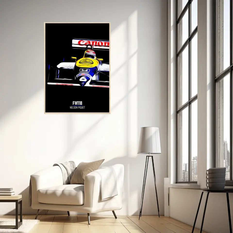 Affiche ou Tableau Williams FW11B Nelson Piquet 1987 Formule 1