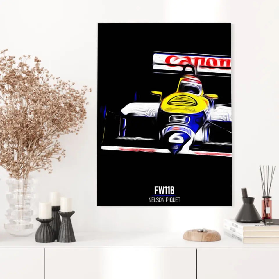 Affiche ou Tableau Williams FW11B Nelson Piquet 1987 Formule 1