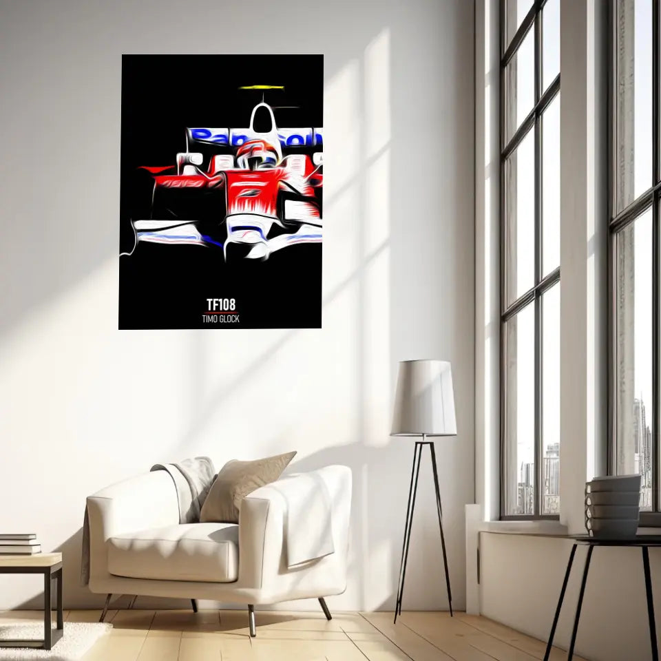 Affiche ou Tableau Toyota TF108 Timo Glock 2008 Formule 1