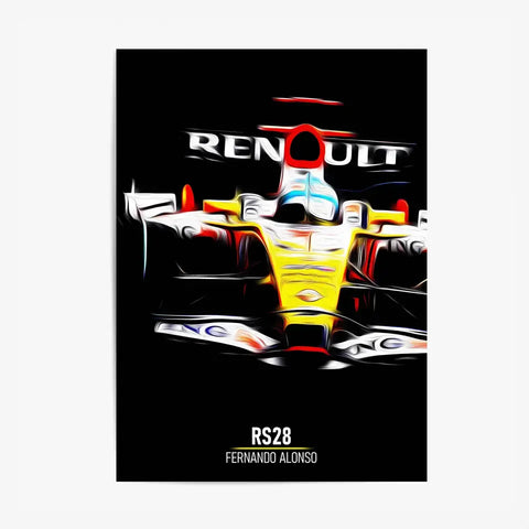 Affiche ou Tableau Renault RS28 Fernando Alonso Formule 1