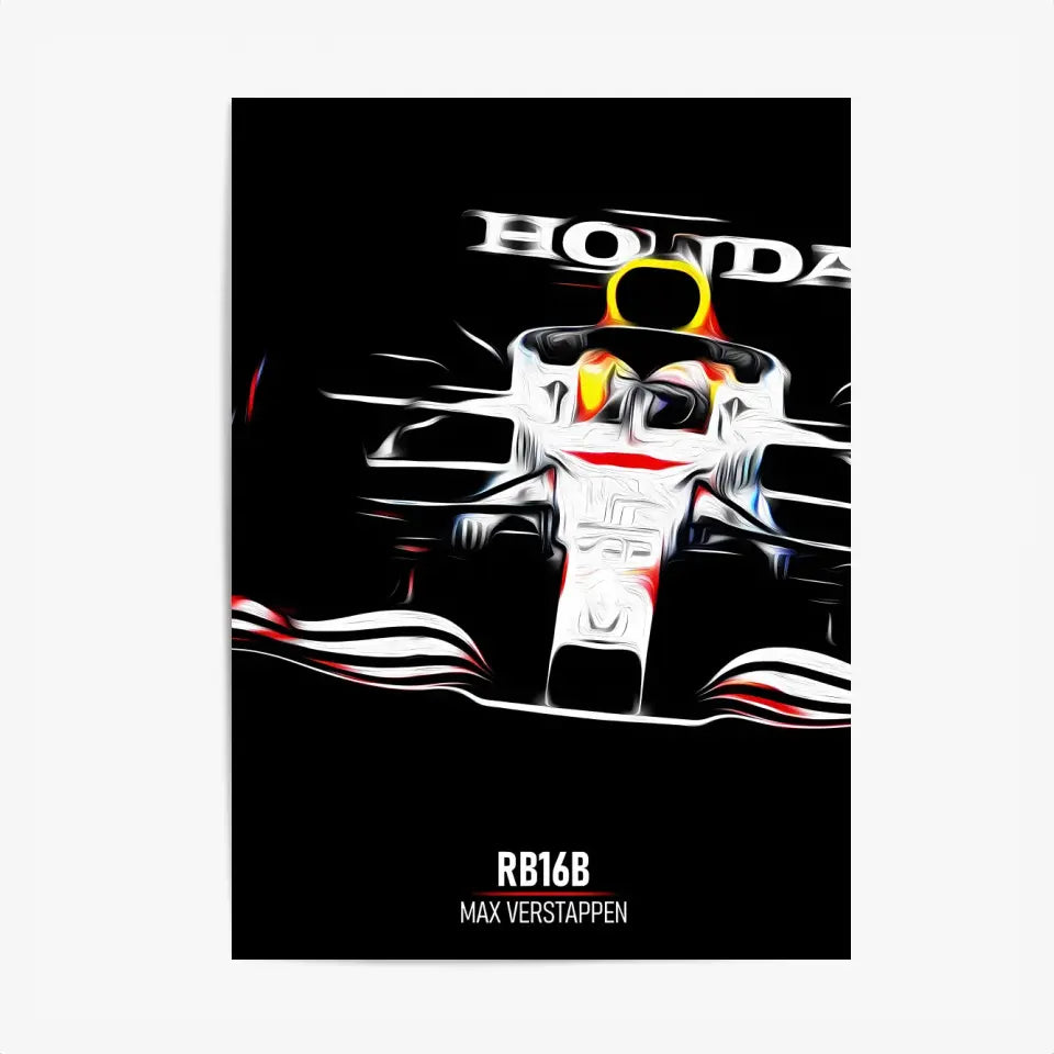 Affiche ou Tableau Red Bull RB16B Max Verstappen Formule 1