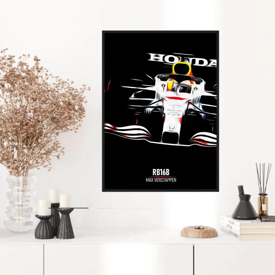 Affiche ou Tableau Red Bull RB16B Max Verstappen Formule 1