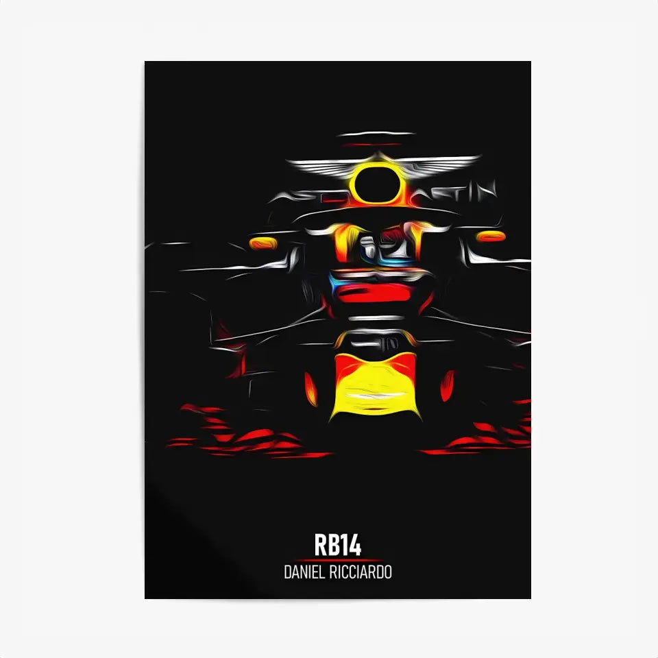 Affiche ou Tableau Red Bull RB14 Daniel Ricciardo Formule 1