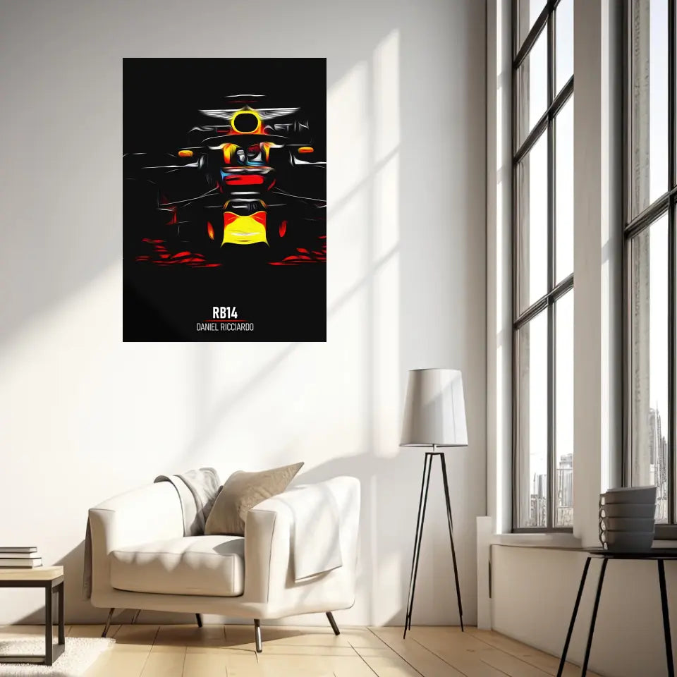Affiche ou Tableau Red Bull RB14 Daniel Ricciardo Formule 1