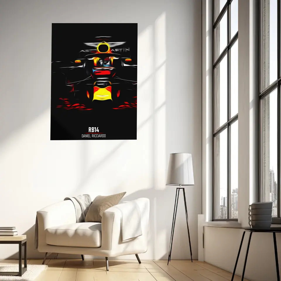 Affiche ou Tableau Red Bull RB14 Daniel Ricciardo Formule 1