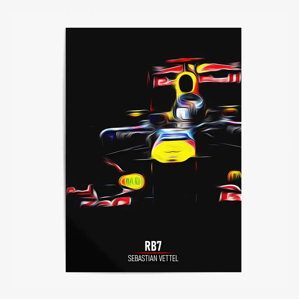 Affiche ou Tableau Red Bull RB7 Sebastian Vettel Formule 1