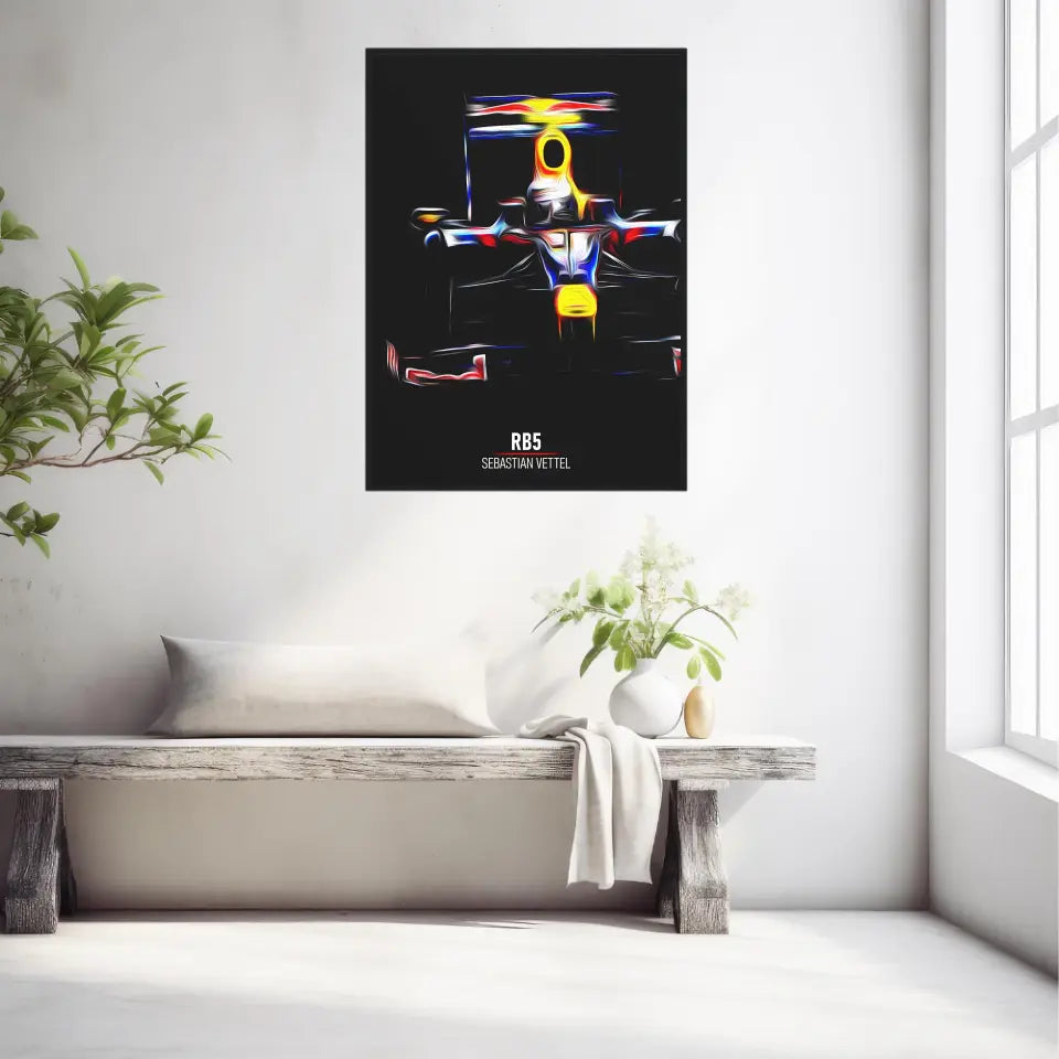Affiche ou Tableau Red Bull RB5 Sebastian Vettel Formule 1