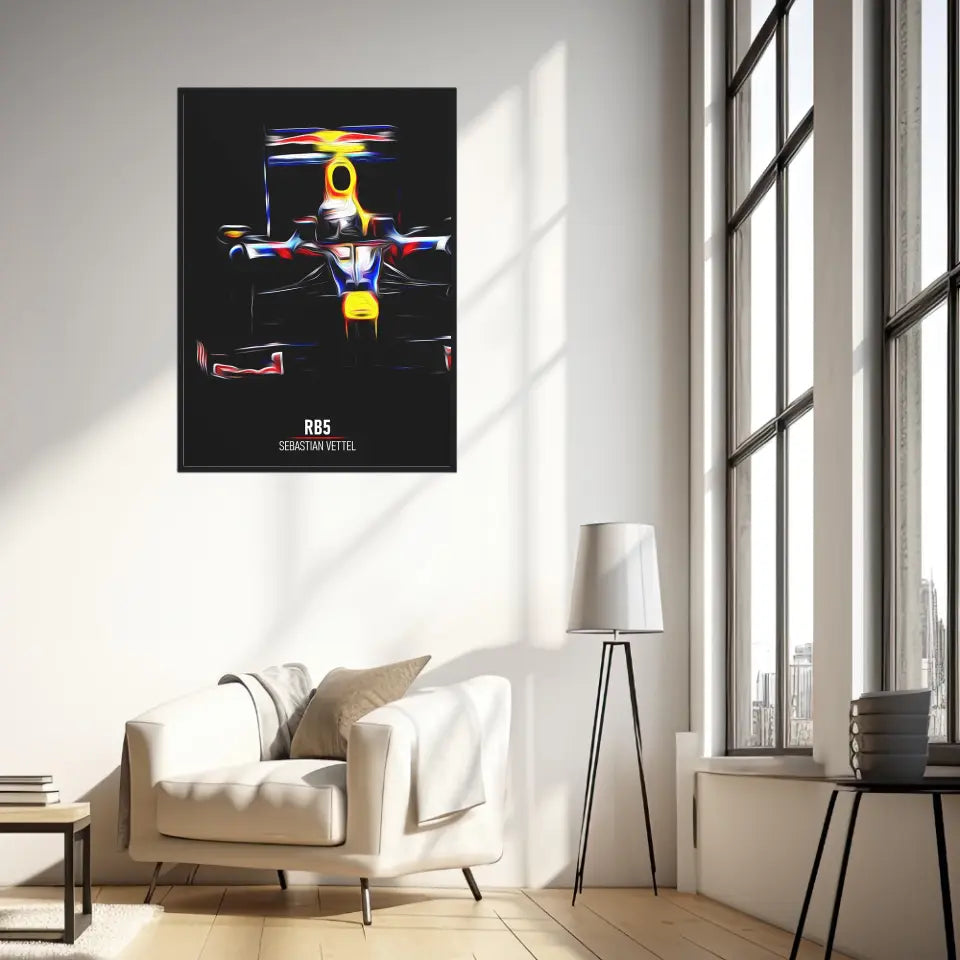 Affiche ou Tableau Red Bull RB5 Sebastian Vettel Formule 1