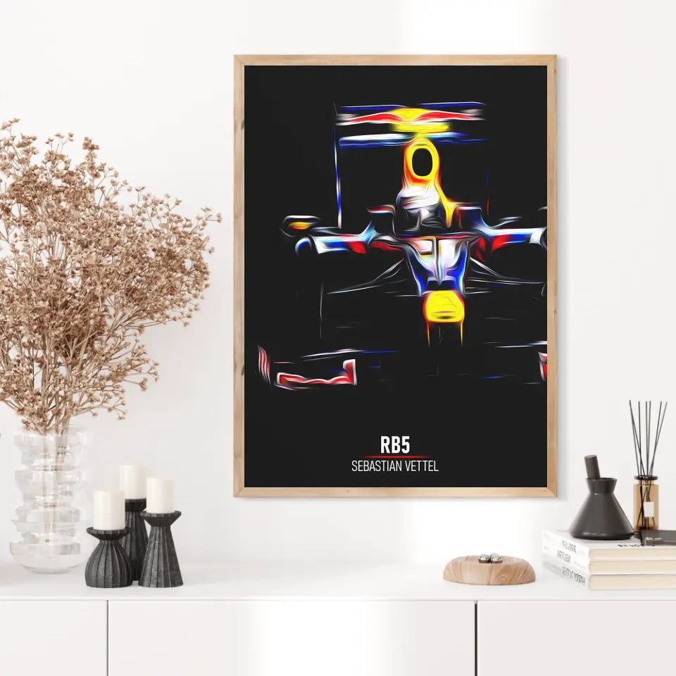 Affiche ou Tableau Red Bull RB5 Sebastian Vettel Formule 1
