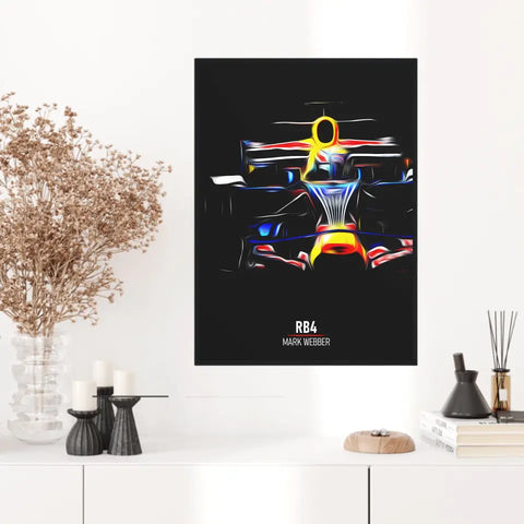 Affiche ou Tableau Red Bull RB4 Mark Webber Formule 1