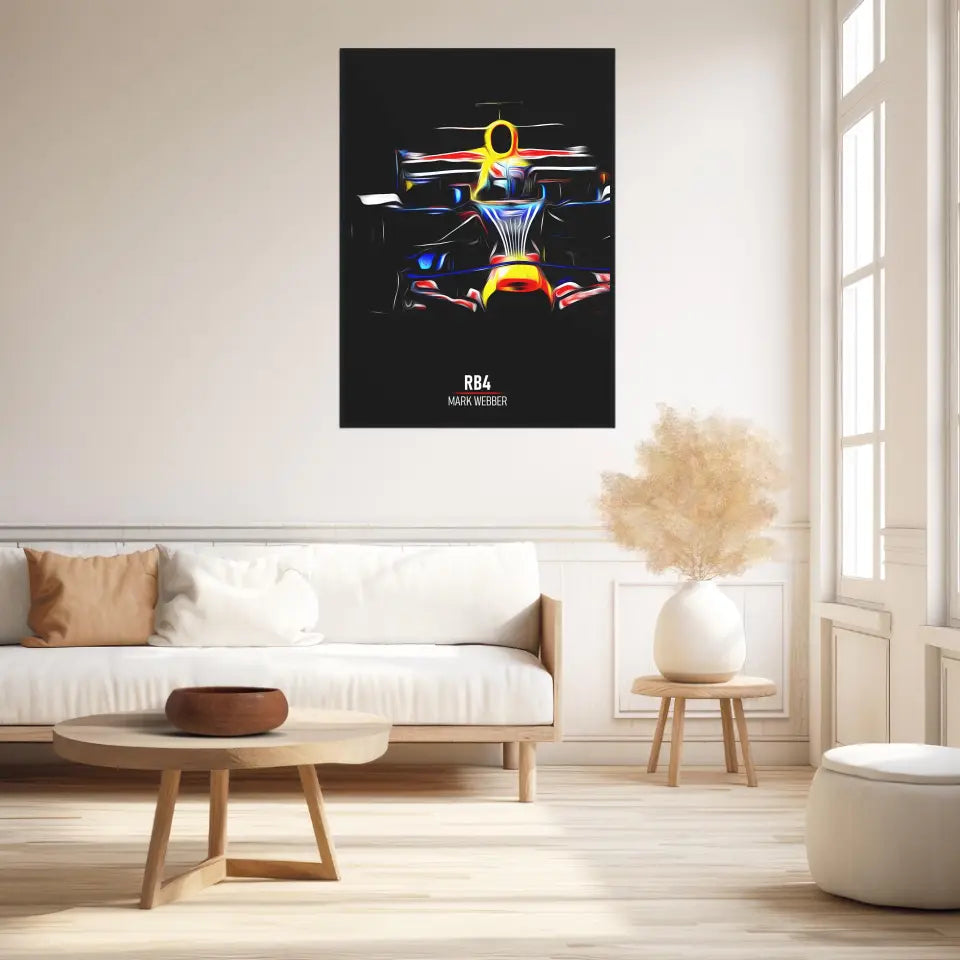 Affiche ou Tableau Red Bull RB4 Mark Webber Formule 1