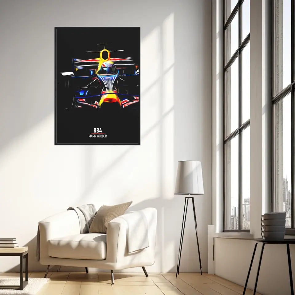 Affiche ou Tableau Red Bull RB4 Mark Webber Formule 1