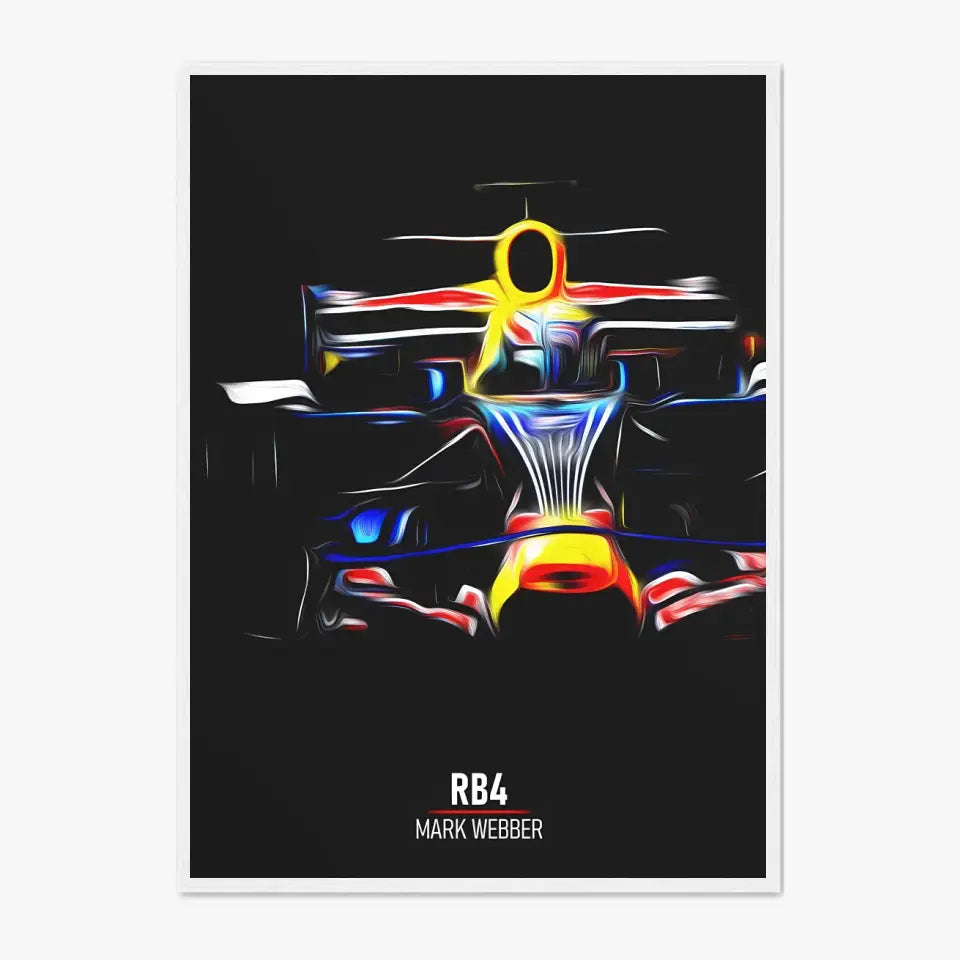 Affiche ou Tableau Red Bull RB4 Mark Webber Formule 1