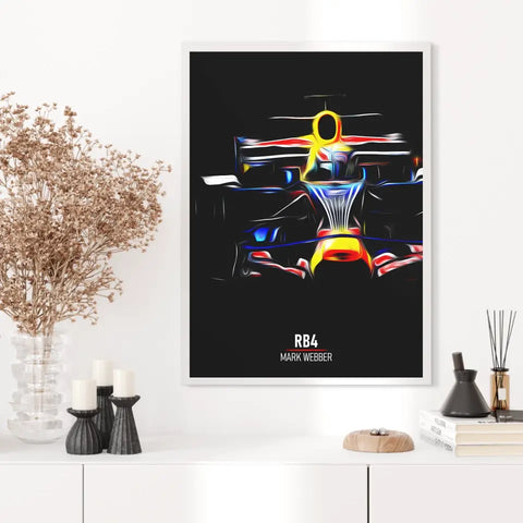 Affiche ou Tableau Red Bull RB4 Mark Webber Formule 1