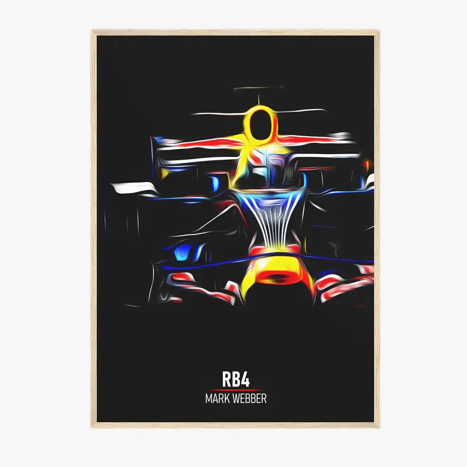 Affiche ou Tableau Red Bull RB4 Mark Webber Formule 1