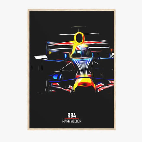 Affiche ou Tableau Red Bull RB4 Mark Webber Formule 1