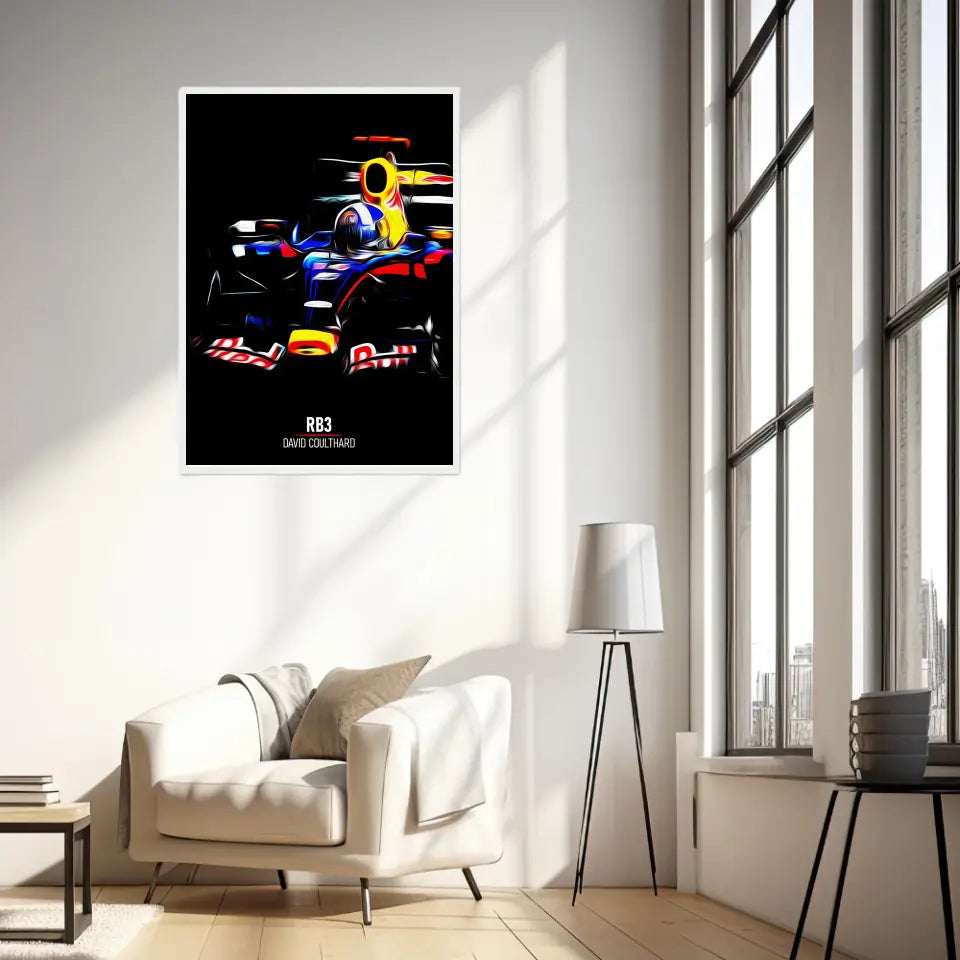 Affiche ou Tableau Red Bull RB3 David Coulthard Formule 1