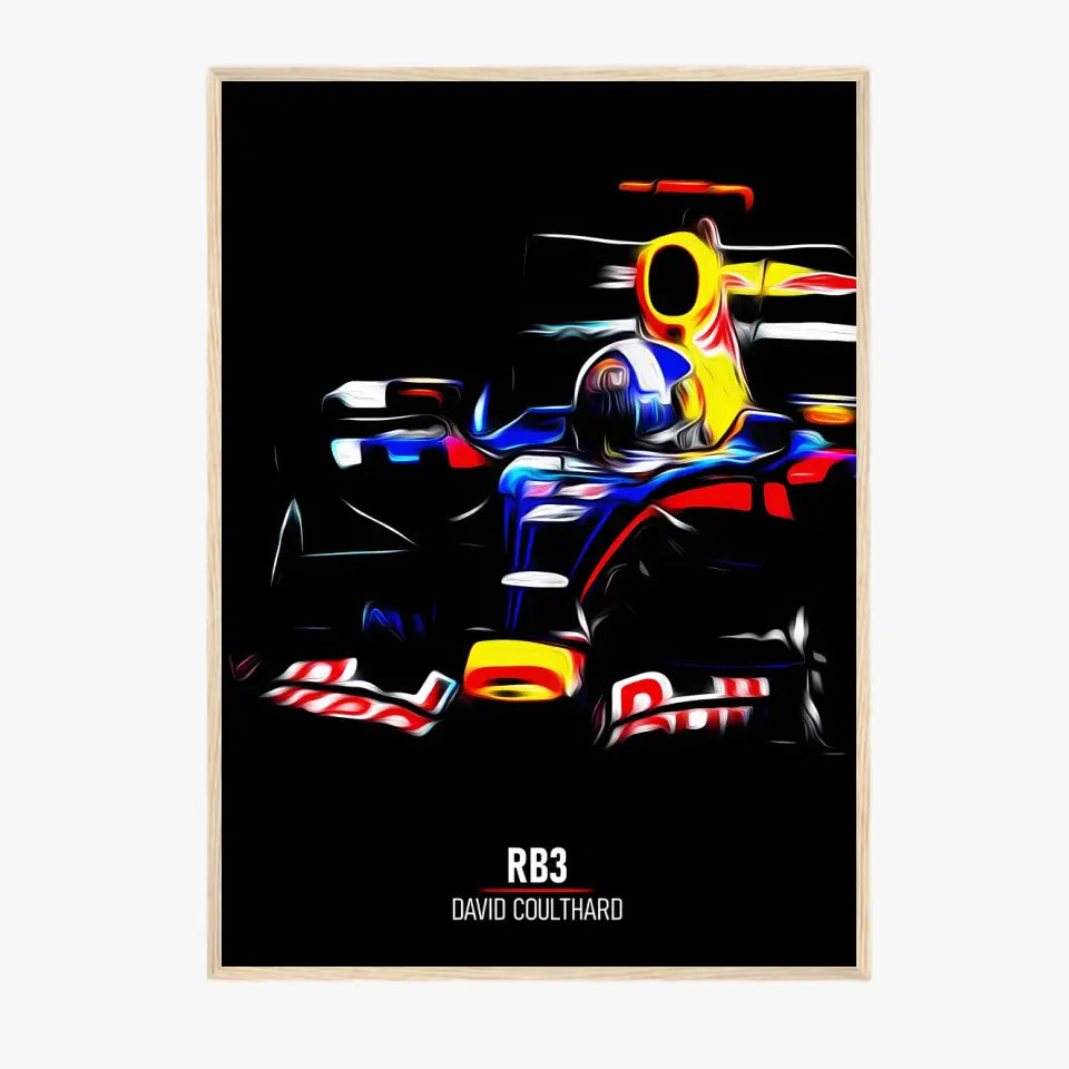 Affiche ou Tableau Red Bull RB3 David Coulthard Formule 1