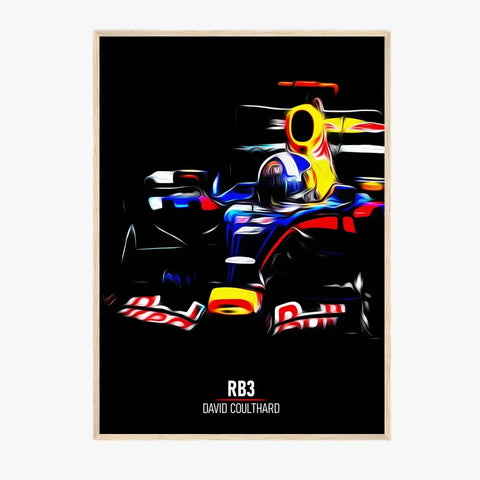 Affiche ou Tableau Red Bull RB3 David Coulthard Formule 1