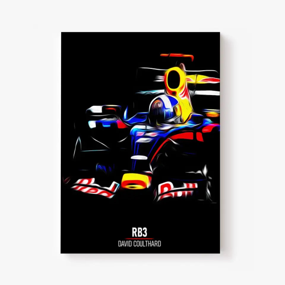 Affiche ou Tableau Red Bull RB3 David Coulthard Formule 1