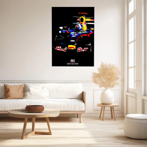Affiche ou Tableau Red Bull RB3 David Coulthard Formule 1