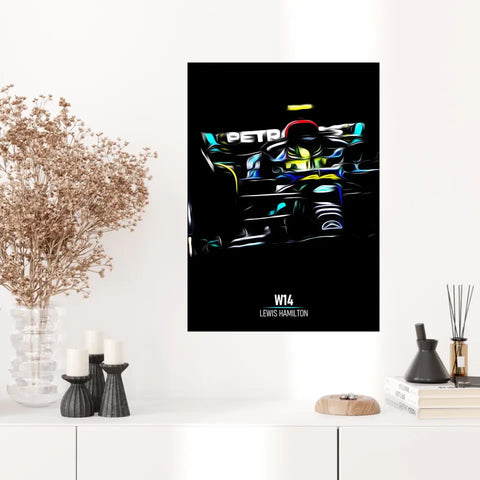 Affiche ou Tableau Mercedes W14 Lewis Hamilton Formule 1