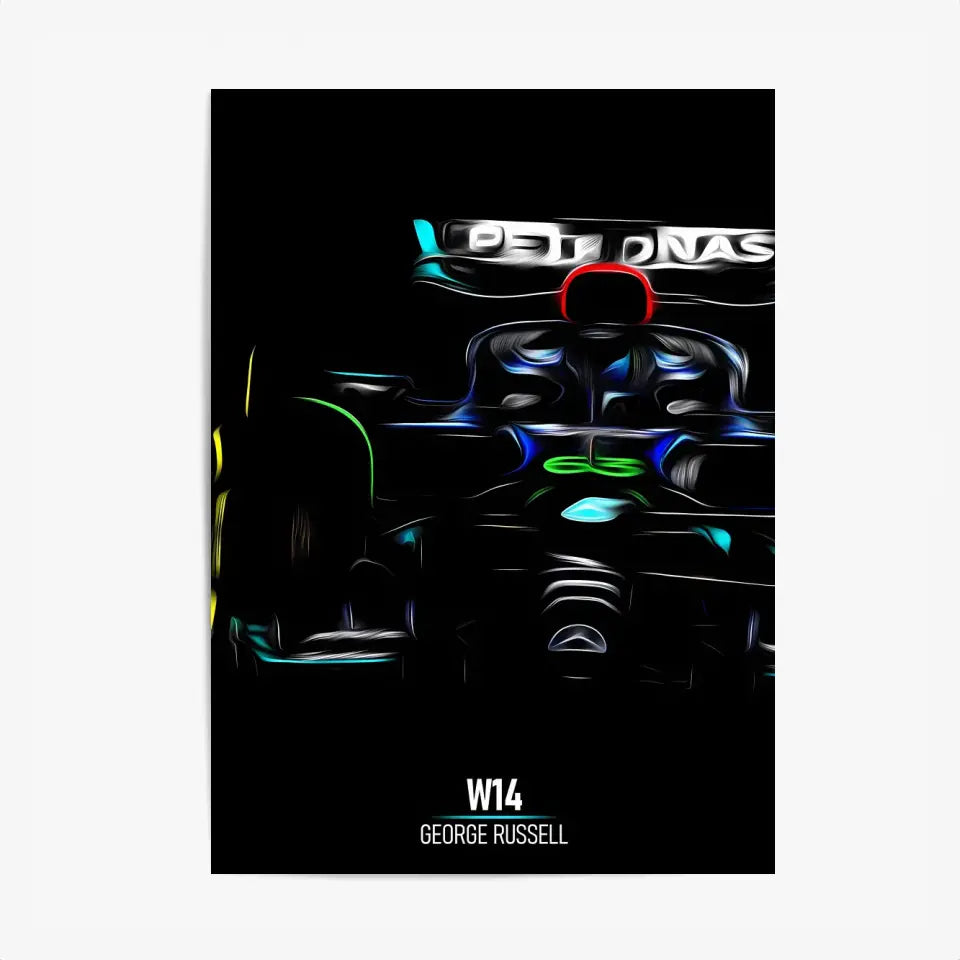 Affiche ou Tableau Mercedes W14 George Russell Formule 1