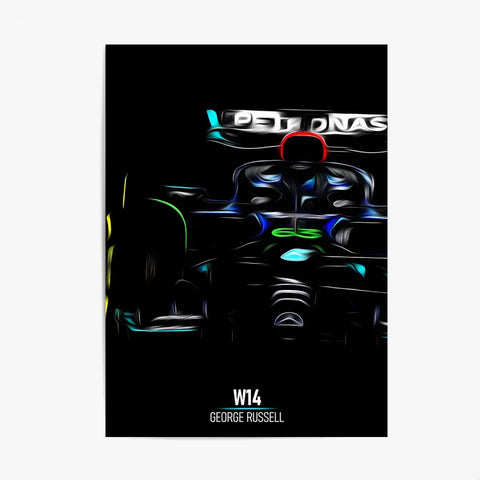 Affiche ou Tableau Mercedes W14 George Russell Formule 1