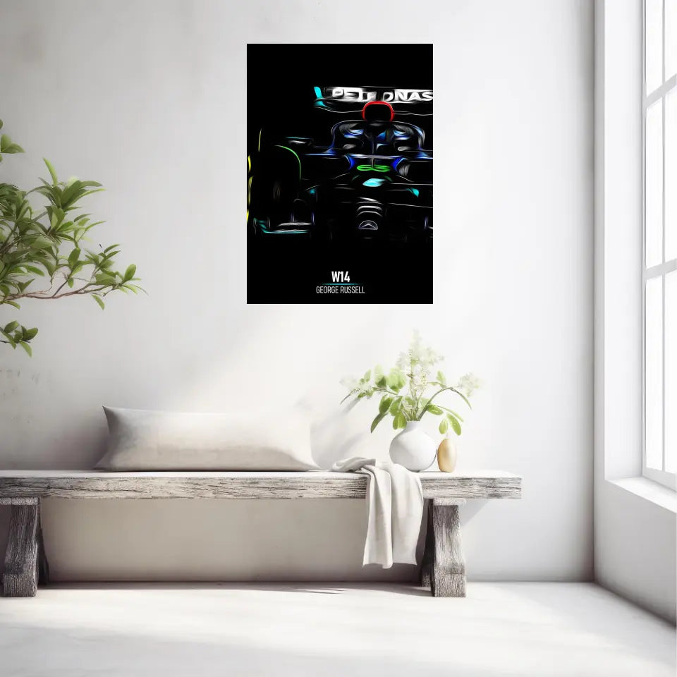 Affiche ou Tableau Mercedes W14 George Russell Formule 1