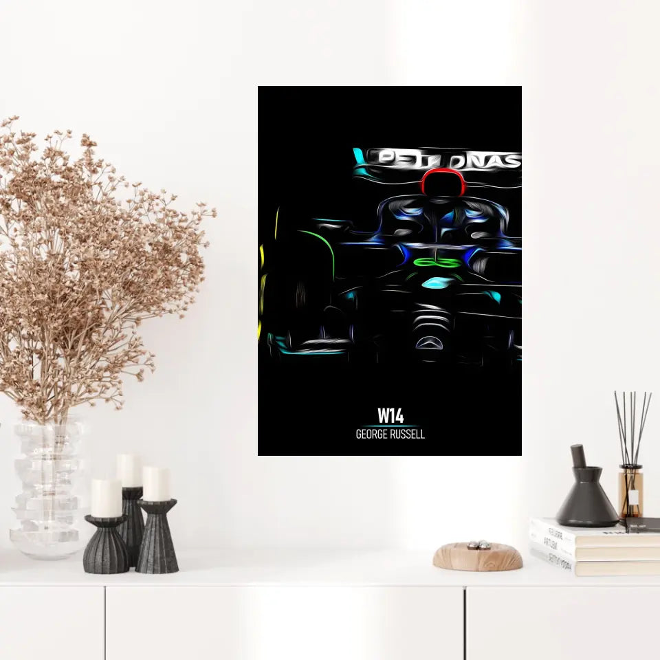 Affiche ou Tableau Mercedes W14 George Russell Formule 1