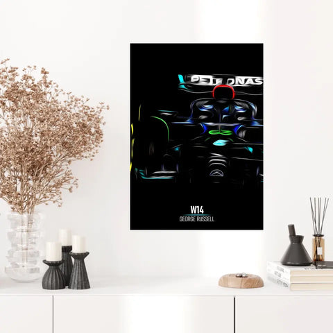 Affiche ou Tableau Mercedes W14 George Russell Formule 1