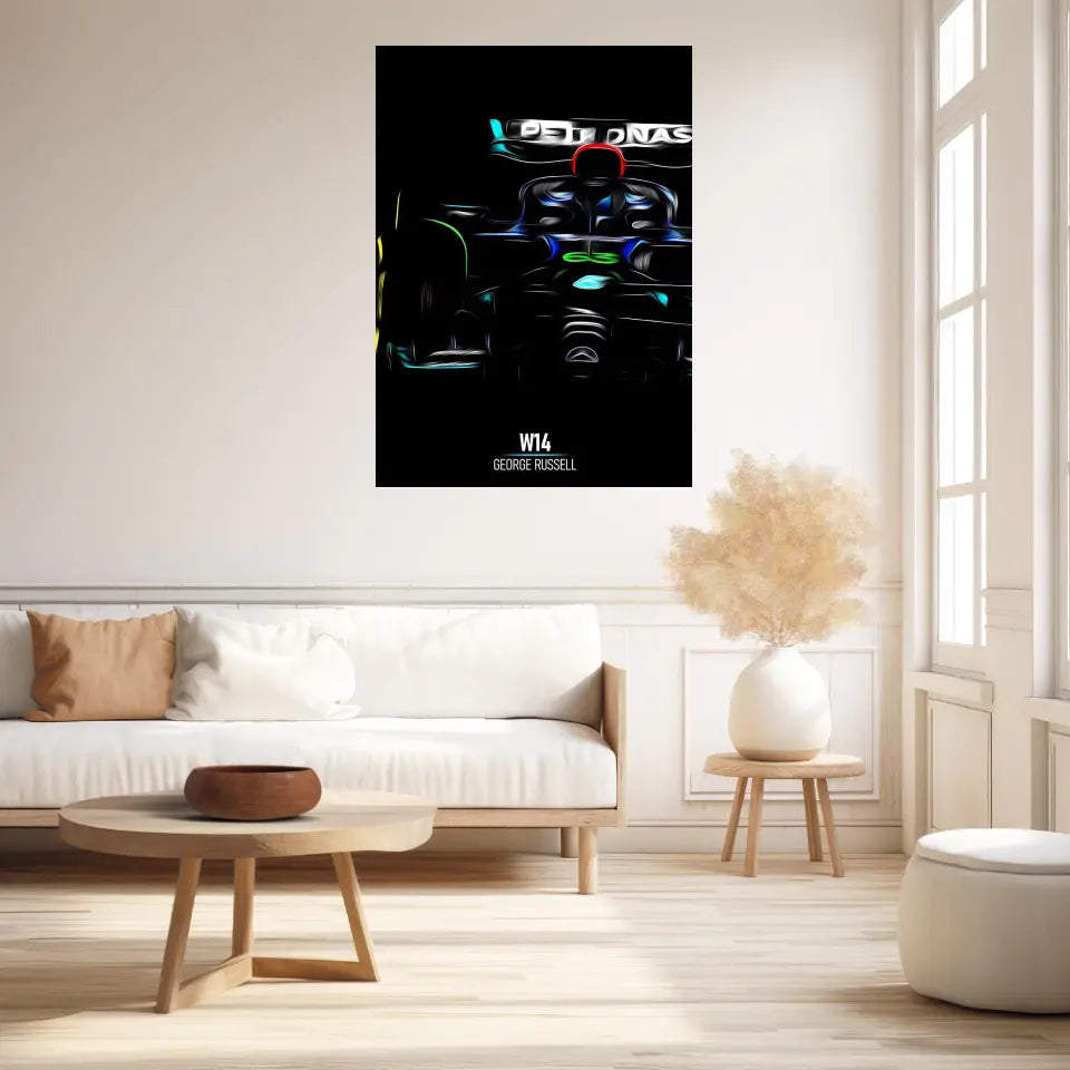 Affiche ou Tableau Mercedes W14 George Russell Formule 1