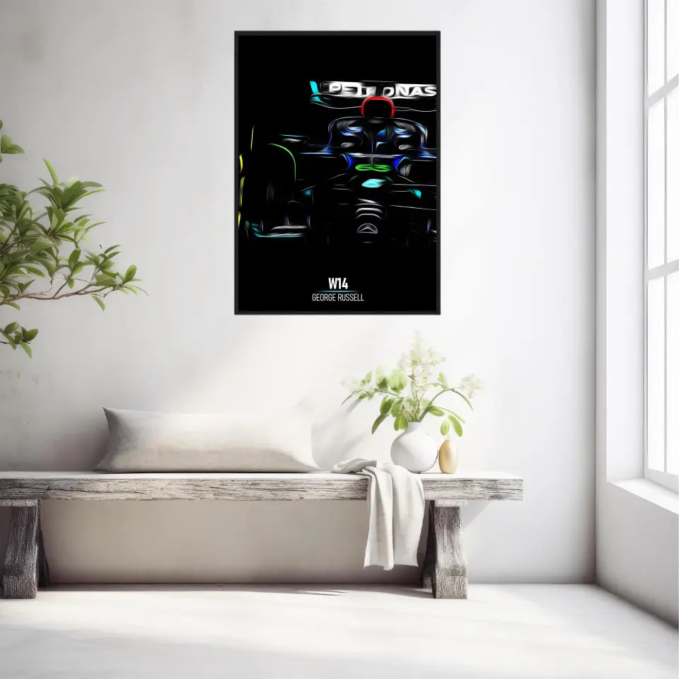 Affiche ou Tableau Mercedes W14 George Russell Formule 1